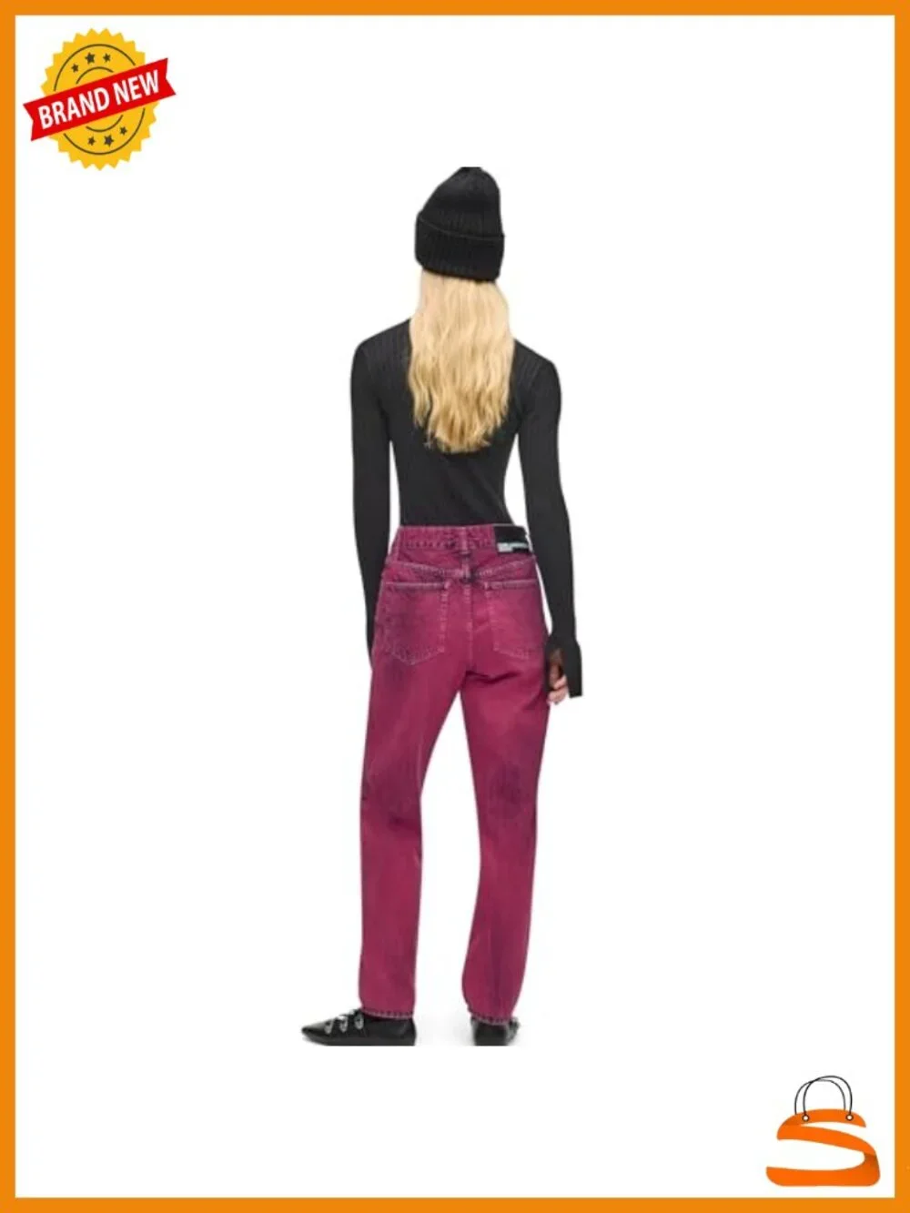 High-Rise Relaxed Fit Mom Jeans with Tapered Leg, Cotton Blend, Low Stretch
